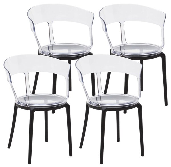 Set 4 Sedie 55x75x52 cm in Polipropilene Trasparente