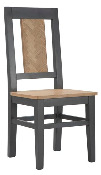 Set 2 Sedie 44x44x96 cm in Legno di Abete Malé Marrone e Grigio