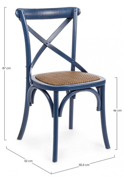 Sedia Cross Blu in Legno
