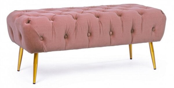 Panca Giacinta Polignac in Tessuto effetto Velluto Rosa