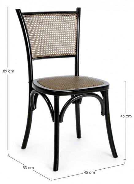 Sedia Carrel Nero in Legno