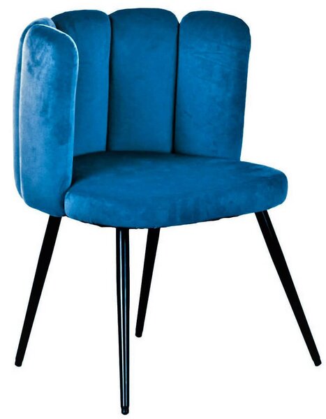 Sedia Imbottita 57x51x77 cm in Velluto Ottanio