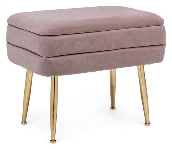 Panca Singola Contenitore Pavlina in Tessuto effetto Velluto Mauve