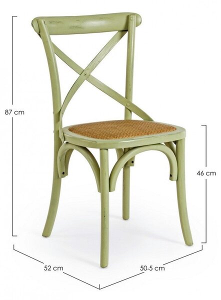 Sedia Cross Verde in Legno