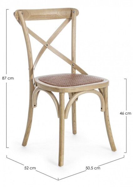Sedia Cross Marrone Naturale in Legno