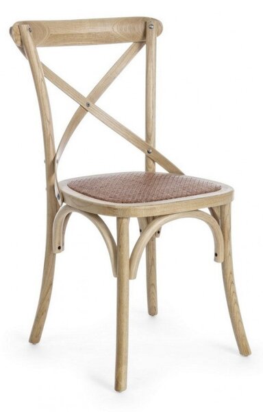 Sedia Cross Marrone Naturale in Legno