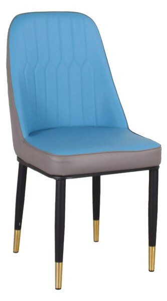 Set 6 Sedie Imbottite 45x42x92 cm in Similpelle Blu