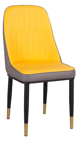Set 6 Sedie Imbottite 45x42x92 cm in Similpelle Gialli