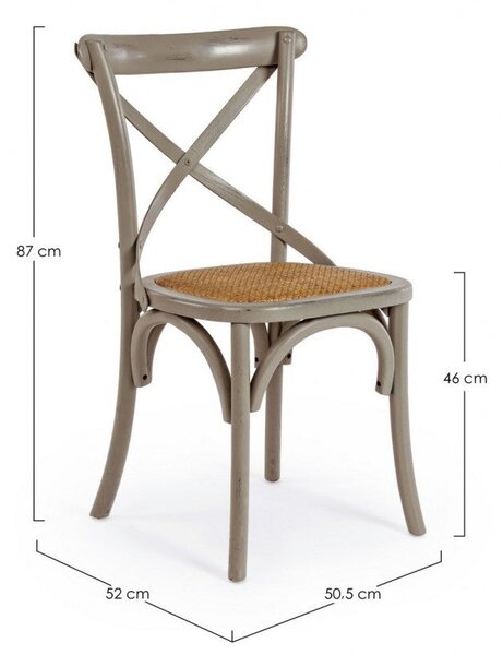Sedia Cross Grigio Scuro in Legno