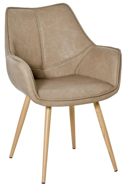 Sedia Imbottita 63x61x84 cm in Similpelle Marrone