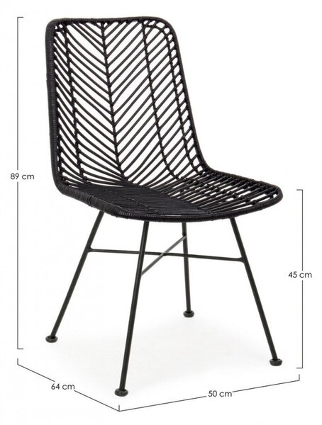 Sedia Lorena Nero in Fibre Naturali