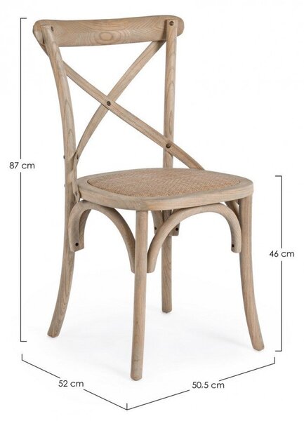 Sedia Cross Grigio Naturale in Legno