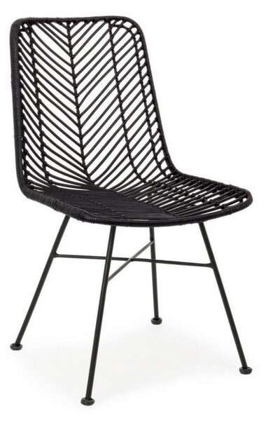 Sedia Lorena Nero in Fibre Naturali