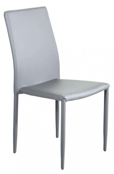 Sedia Cammie 41x50x91 h cm in Similpelle Grigio chiaro