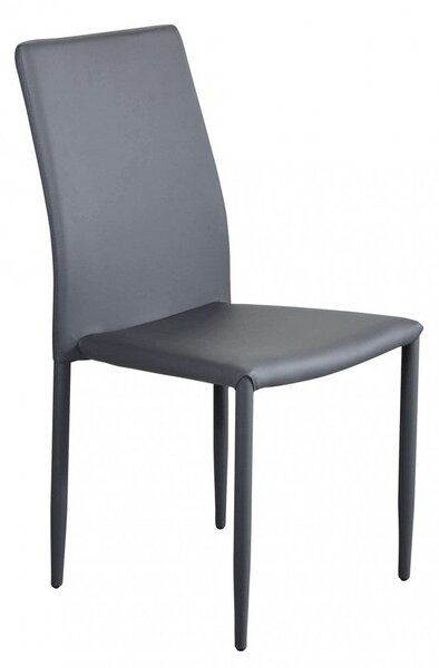 Sedia Cammie 41x50x91 h cm in Similpelle Grigio scuro