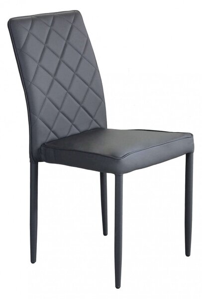 Sedia Blossom 41x50x91 h cm in Similpelle Grigio scuro