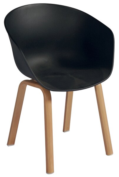 Sedia 65x51x80 cm in Ferro e Polipropilene Onice Nero