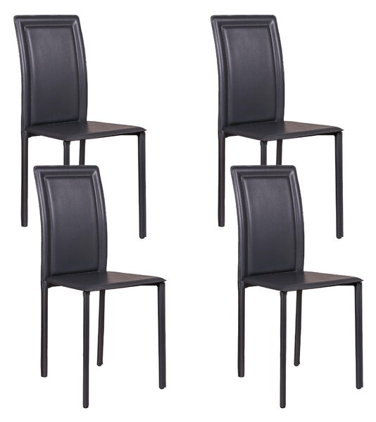Set 4 Sedie 41x39xH90 cm in Similcuoio Net Grigio Scuro
