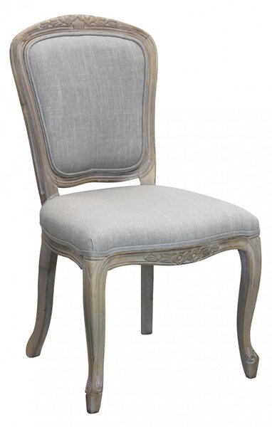 Sedia Romy 52x49x90 h cm in Legno e Tessuto Grigio