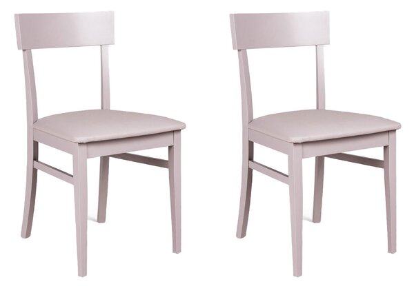 Set 2 Sedie 44x45xH82 cm in Similpelle Monaco Grigio Chiaro