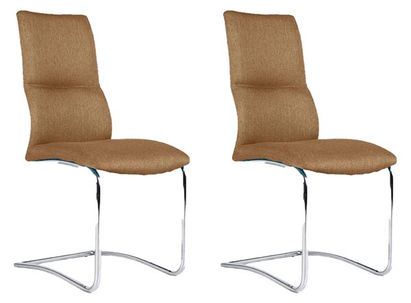 Set 2 Sedie 47x43xH96 cm in Tessuto Alice Tortora Slitta Cromo