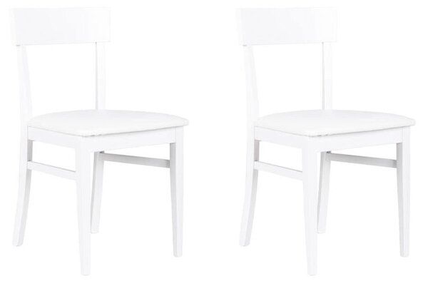 Set 2 Sedie 44x45xH82 cm in Similpelle Monaco Bianco