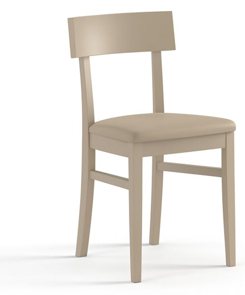 Set 2 Sedie 44x45xH82 cm in Legno Laccato Monaco Tortora
