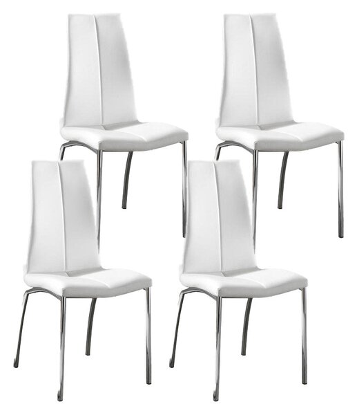Set 4 Sedie 43x44xH92 cm in Similpelle Viva Bianco