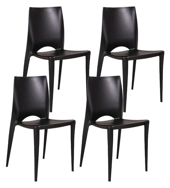 Set 4 Sedie 41x44xH84 cm in Polipropilene Denise Nero