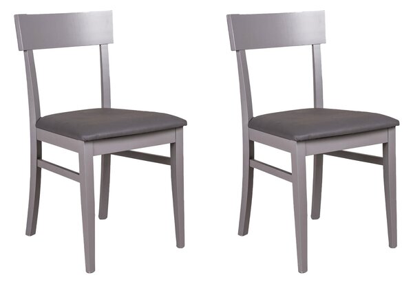Set 2 Sedie 44x45xH82 cm in Legno Laccato Monaco Grigio Scuro