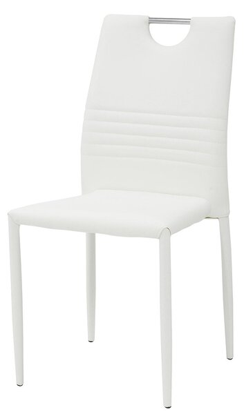 Sedia Imbottita 44x42x90 cm in Similpelle Tulip Bianca