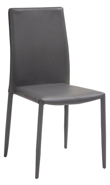 Sedia Imbottita 46x50x89 cm in Similpelle Dani Plus Cenere