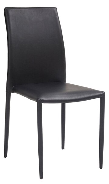 Sedia Imbottita 46x50x89 cm in Similpelle Dani Plus Nera