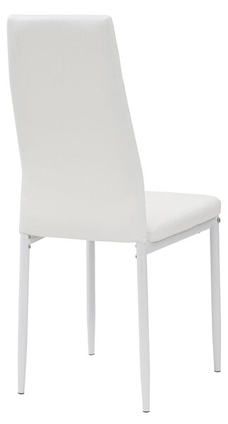 Sedia Imbottita 40x47x96 cm in Similpelle Queen Bianca Laccata