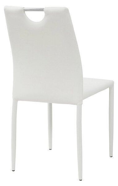 Sedia Imbottita 44x42x90 cm in Similpelle Tulip Bianca