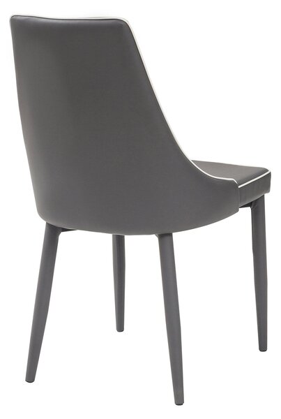 Sedia Imbottita 47x57x88 cm in Similpelle New Plana Cenere
