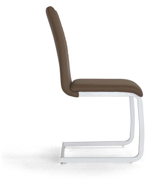 Sedia Imbottita 43x60x93 cm in Similpelle Lounge Cappuccino