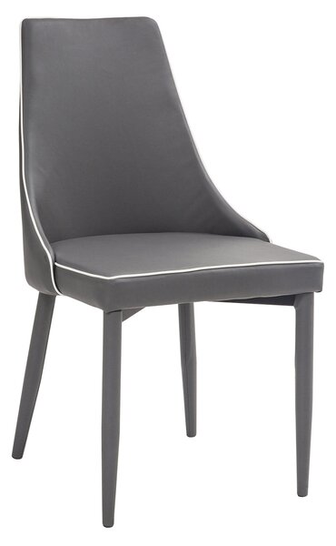Sedia Imbottita 47x57x88 cm in Similpelle New Plana Cenere