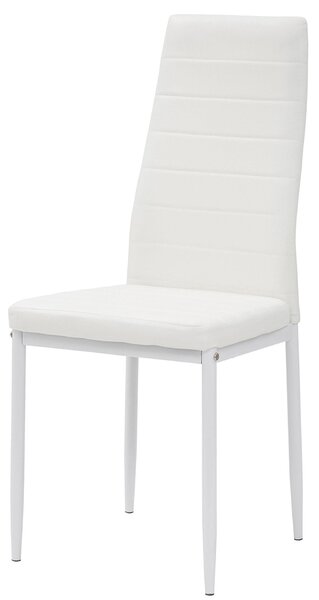 Sedia Imbottita 40x47x96 cm in Similpelle Queen Bianca Laccata