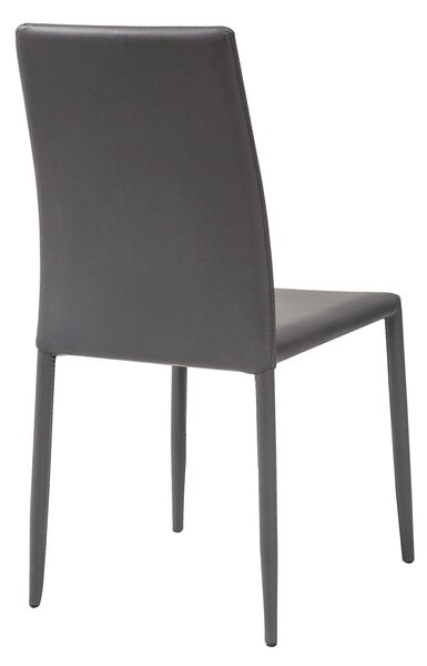 Sedia Imbottita 46x50x89 cm in Similpelle Dani Plus Cenere