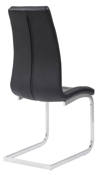 Sedia Imbottita 42x57x106 cm in Similpelle Sohl Nera