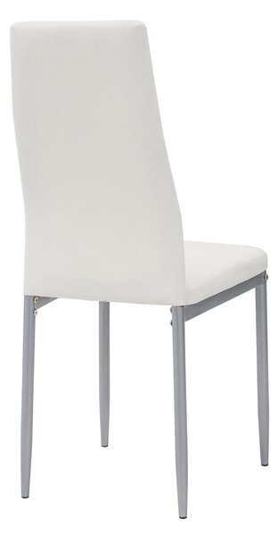 Sedia Imbottita 40x47x96 cm in Similpelle Queen Bianca