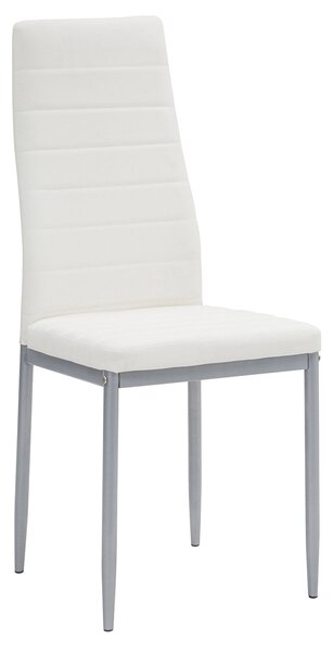 Sedia Imbottita 40x47x96 cm in Similpelle Queen Bianca
