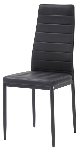 Sedia Imbottita 40x47x96 cm in Similpelle Queen Nera