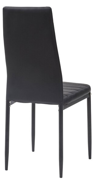 Sedia Imbottita 40x47x96 cm in Similpelle Queen Nera