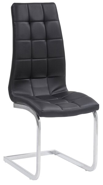 Sedia Imbottita 42x57x106 cm in Similpelle Sohl Nera