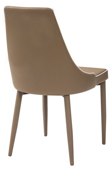 Sedia Imbottita 47x57x88 cm in Similpelle New Plana Cappuccino