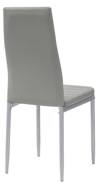 Sedia Imbottita 40x47x96 cm in Similpelle Queen Cenere