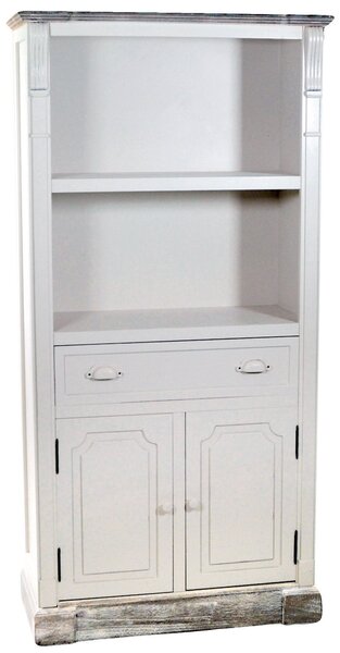 Libreria 2 Ripiani 1 Cassetto 2 Ante in Legno Provenza Bookcase