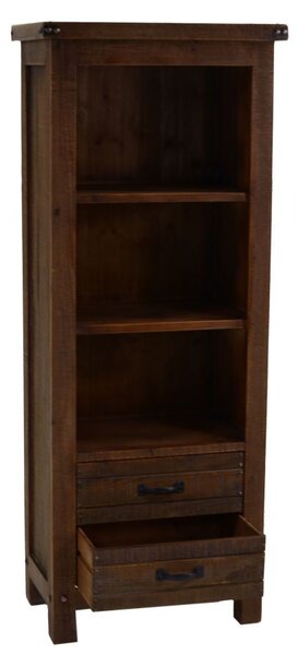 Libreria in Legno di Abete e MDF 3 Vani 2 Cassetti Ankara
